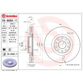 09.8689.11 BREMBO COATED DISC LINE Disco freno