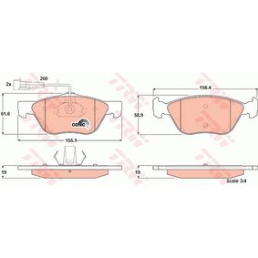 GDB1212 TRW COTEC Kit pastiglie freno Freno a disco