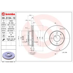 09.5134.10 BREMBO Disco freno