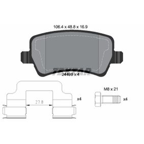 2449601 TEXTAR Kit pastiglie freno Freno a disco