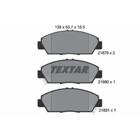 2187901 TEXTAR Kit pastiglie freno Freno a disco