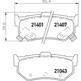 2104302 TEXTAR Kit pastiglie freno Freno a disco