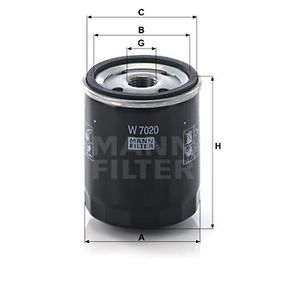 W7020 MANN-FILTER Filtro olio