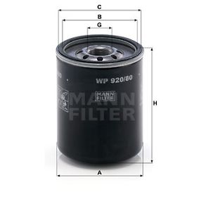 WP920/80 MANN-FILTER Filtro olio