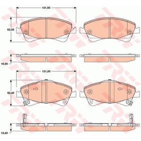 GDB3479 TRW COTEC Kit pastiglie freno Freno a disco