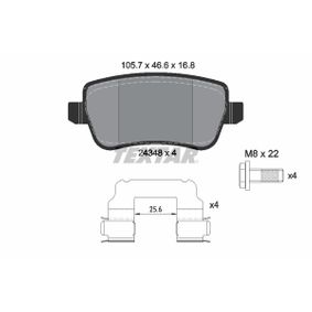 2434802 TEXTAR Kit pastiglie freno Freno a disco