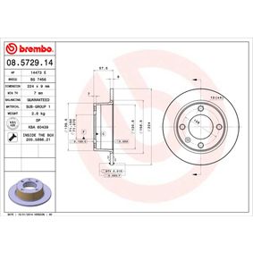 08.5729.14 BREMBO Disco freno