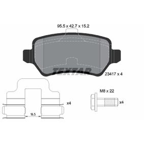 2341702 TEXTAR Kit pastiglie freno Freno a disco