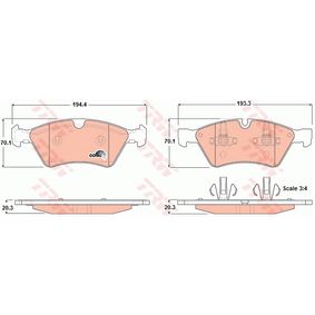 GDB1642 TRW COTEC Kit pastiglie freno Freno a disco