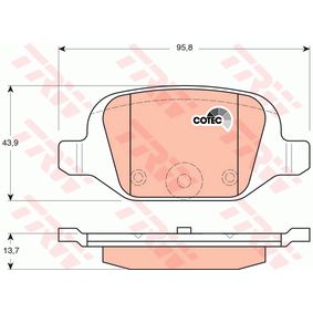 GDB1384 TRW COTEC Kit pastiglie freno Freno a disco