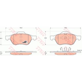 GDB1540 TRW COTEC Kit pastiglie freno Freno a disco