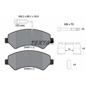 2446701 TEXTAR Kit pastiglie freno Freno a disco