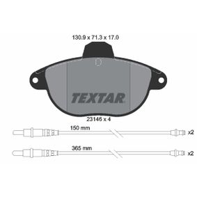 2314601 TEXTAR Kit pastiglie freno Freno a disco